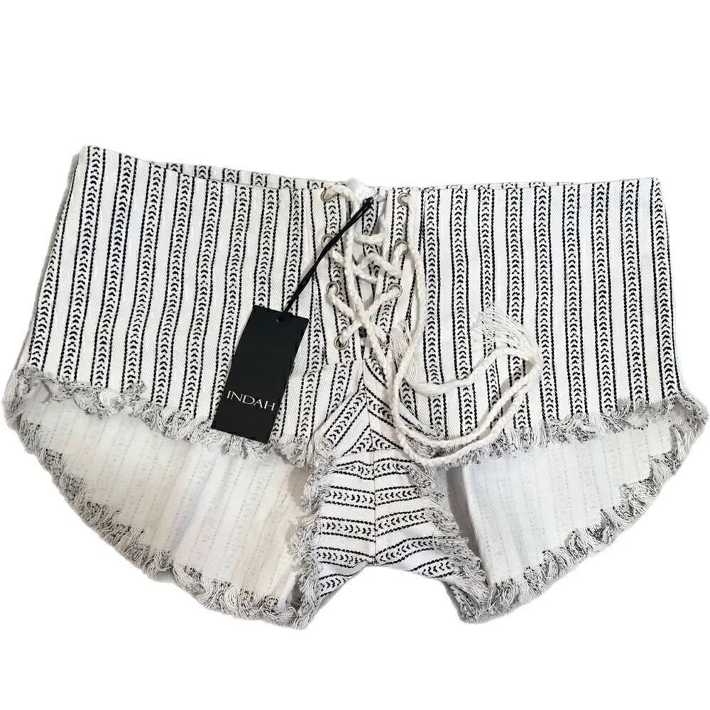 INDAH Vibe Lace Up Shorts